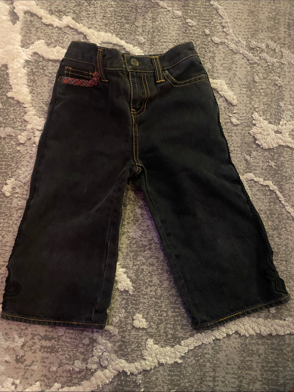 Ralph Lauren Black Denim Jeans with Contrast Stitching for baby’s 24 months old.